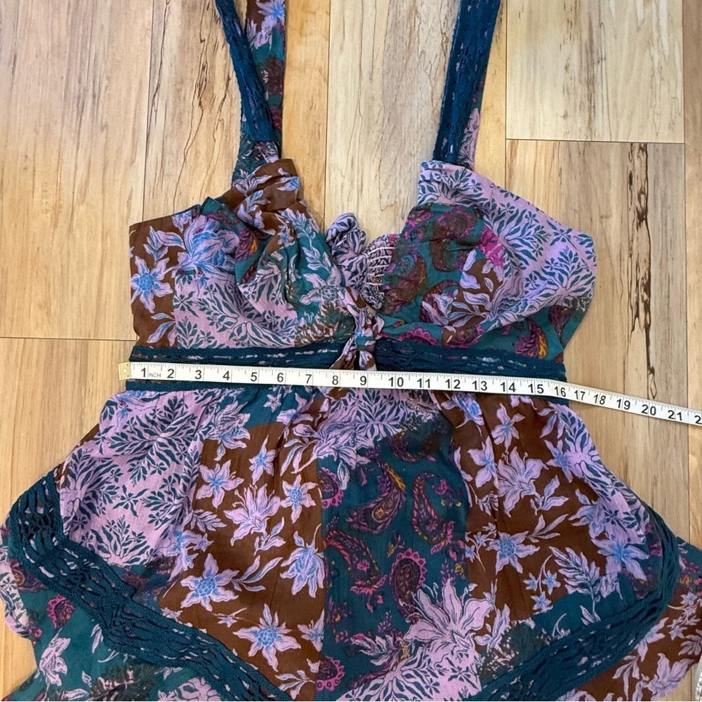 NWOT Free People Bali-Oletta Romper In Lupine Combo Size Large - Picture 11 of 14